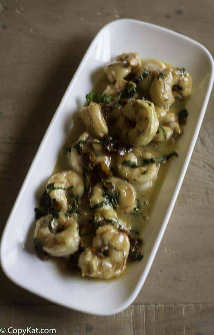 shrimp served with a basil garlic butter