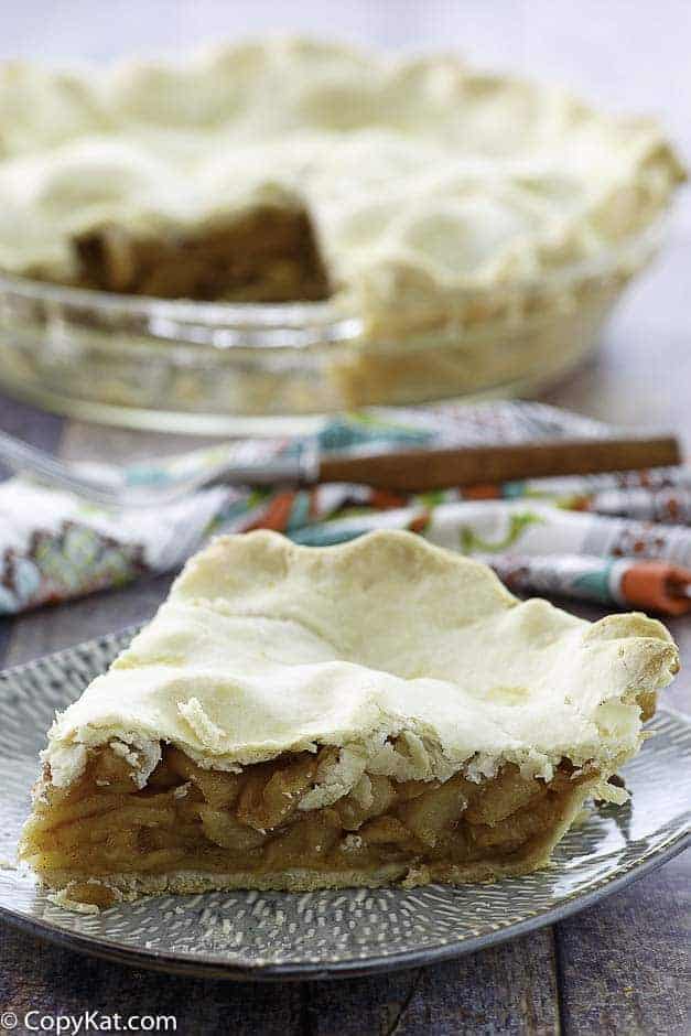 A slice of no sugar added apple pie