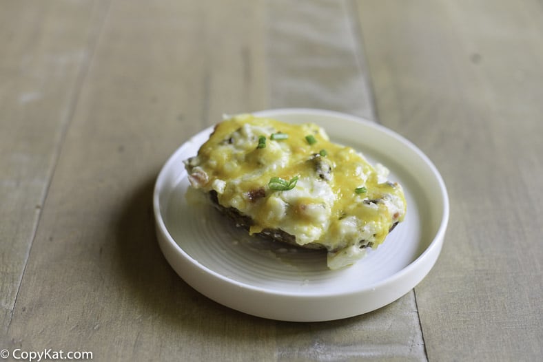 A stuffed twice baked potato