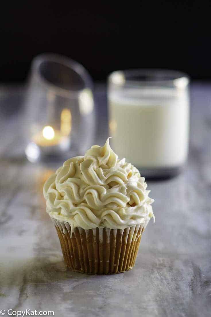 a cupcake with homemade buttercream frosting