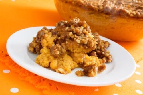 sweet potato casserole on a plate