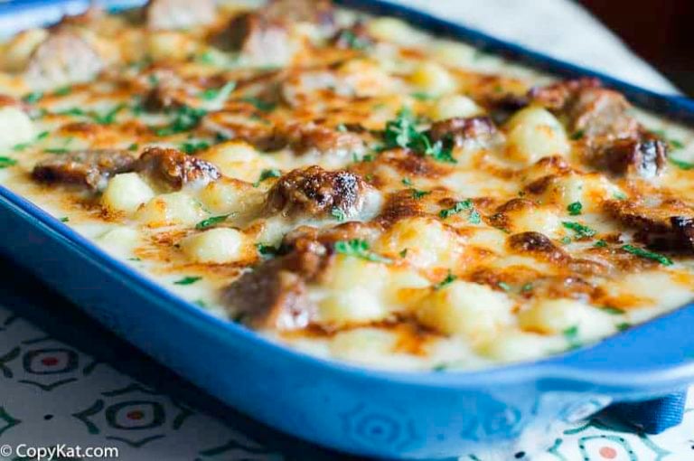 Creamy Alfredo Sausage and Gnocchi Bake