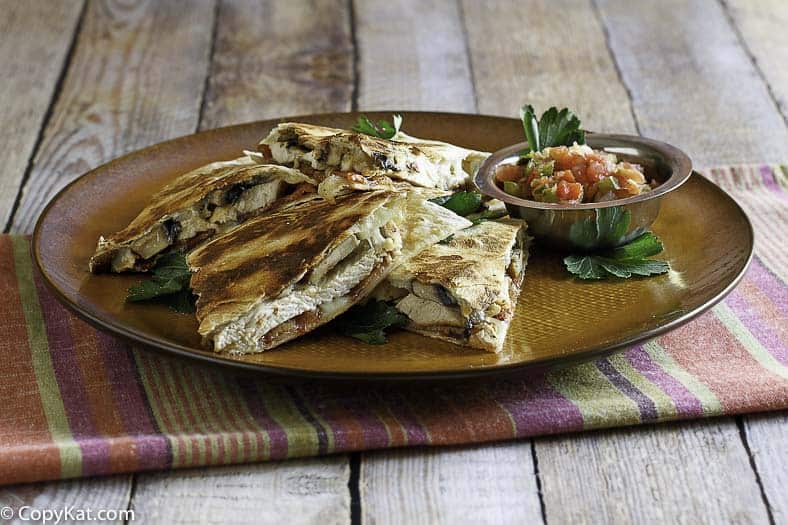 Homemade Outback Steakhouse Alice Springs Quesadilla on a plate.