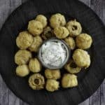 A plate of fried mushrooms