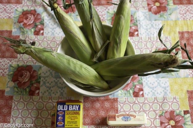 Fresh corn, old bay seasoning and butter