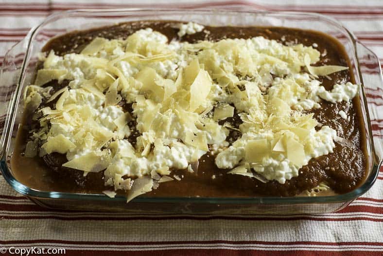 casserole topped with cheese