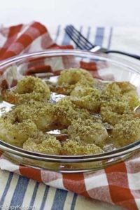 shrimp scampi in a serving dish