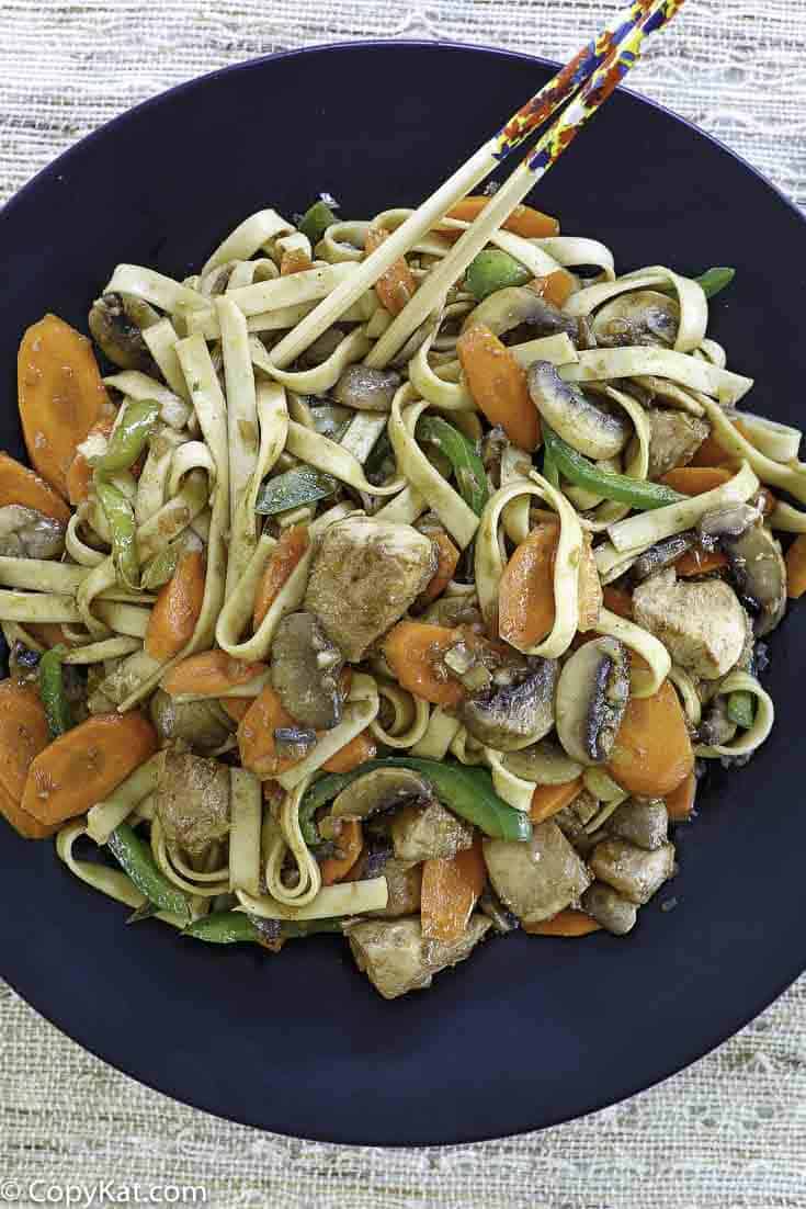 Chicken Lo Mein on a plate