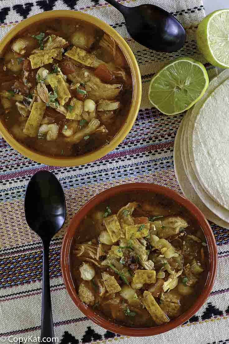 two bowls of southwest chicken soup