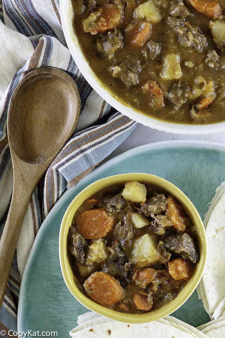 two bowls of homemade crock post carne guisada