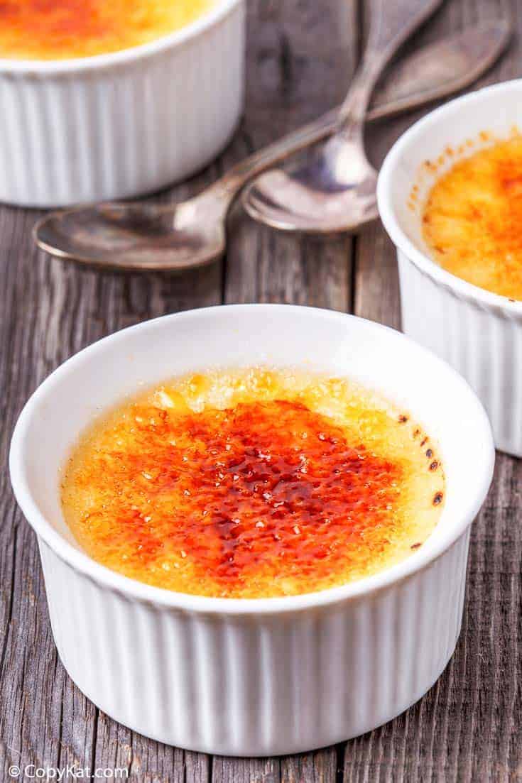 three servings of creme brulee