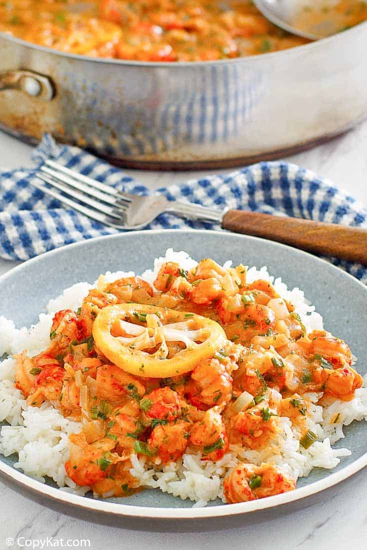 crawfish etouffee over white rice