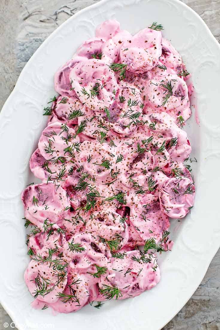 roasted beef salad with sour cream dressing and fresh dill