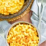 Homemade Stouffers Mac and Cheese in a bowl and baking dish