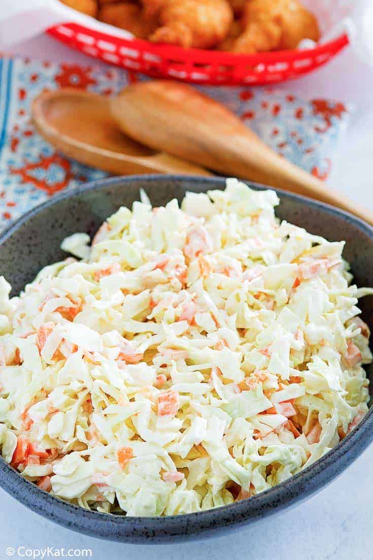 a bowl of homemade cole slaw