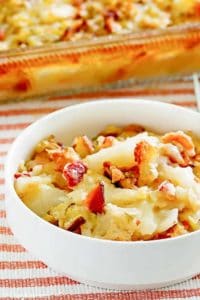 a bowl of hot German potato salad