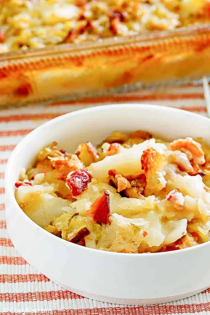 a bowl of hot German potato salad