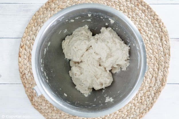 sopapillas dough in a mixing bowl
