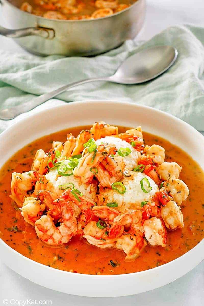a bowl of New Orleans shrimp and grits