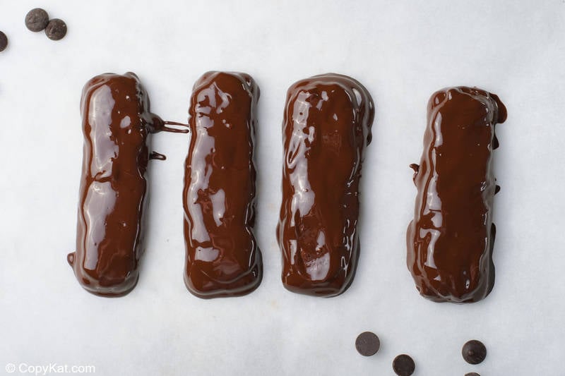 chocolate coated cookies with caramel filling