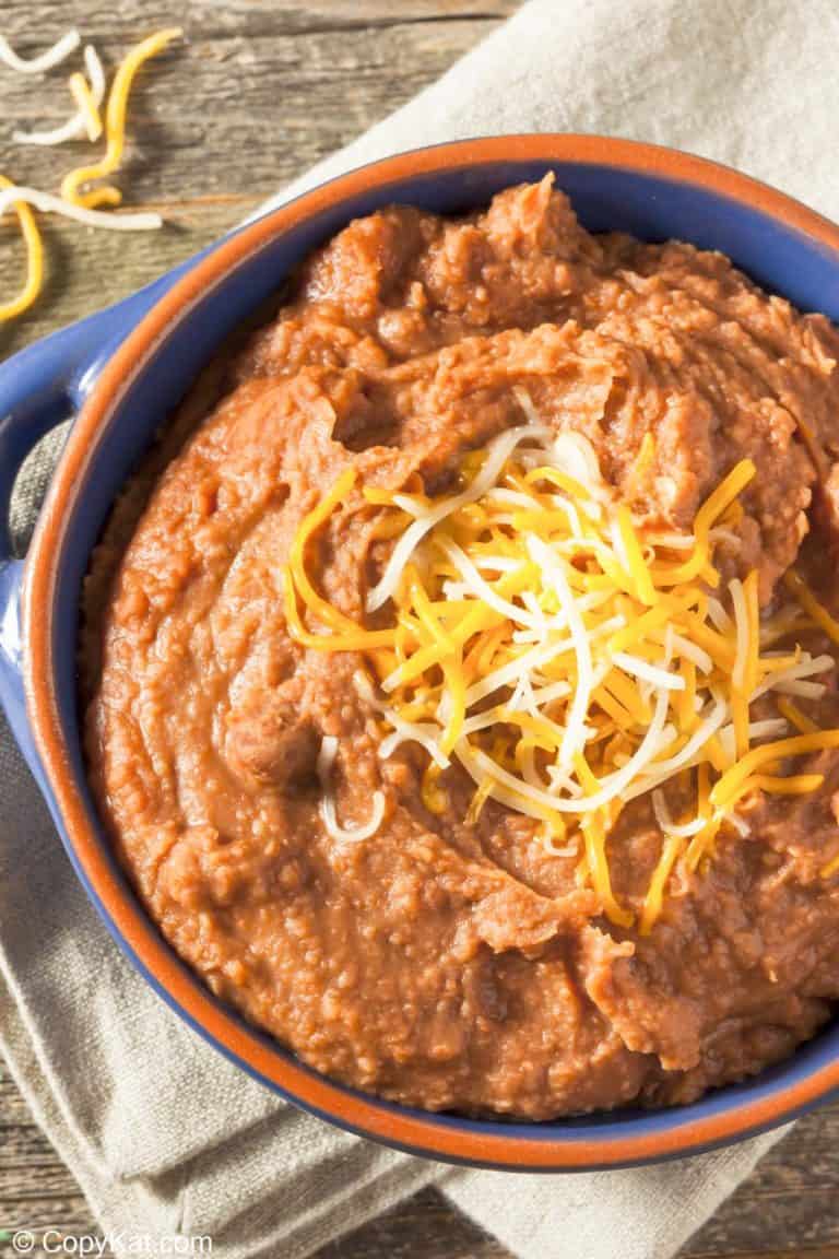 a bowl of refried beans made in the Instant Pot