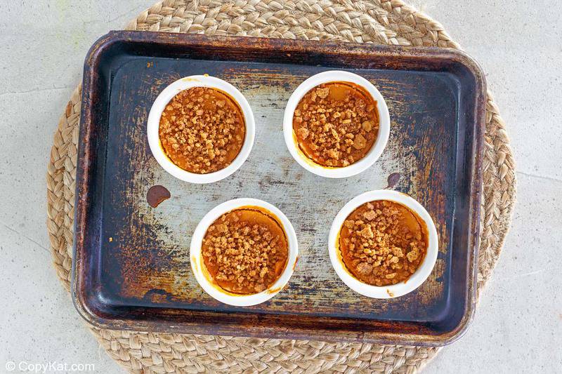 homemade Cracker Barrel pumpkin custard before baking