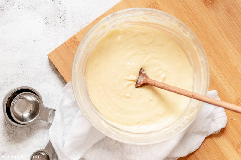 Dunkin Donuts French Cruller dough mixture in a bowl