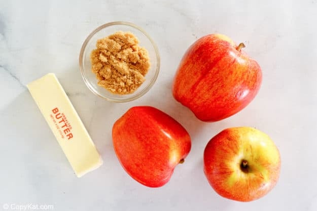 apples, brown sugar, and butter