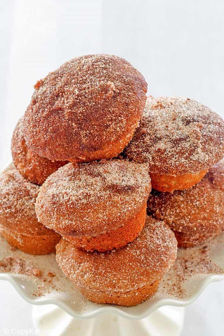 a stack of donut muffins