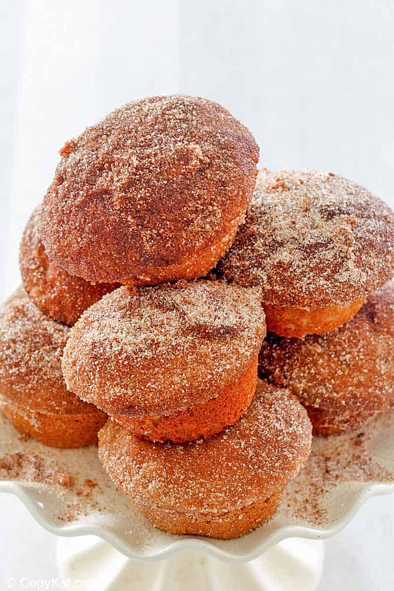 a stack of donut muffins