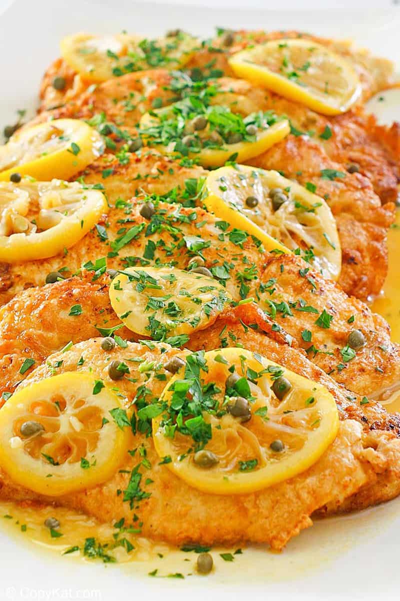 chicken francese on a platter