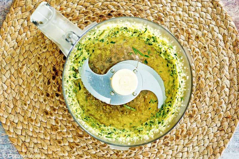 garlic rosemary paste in a food processor
