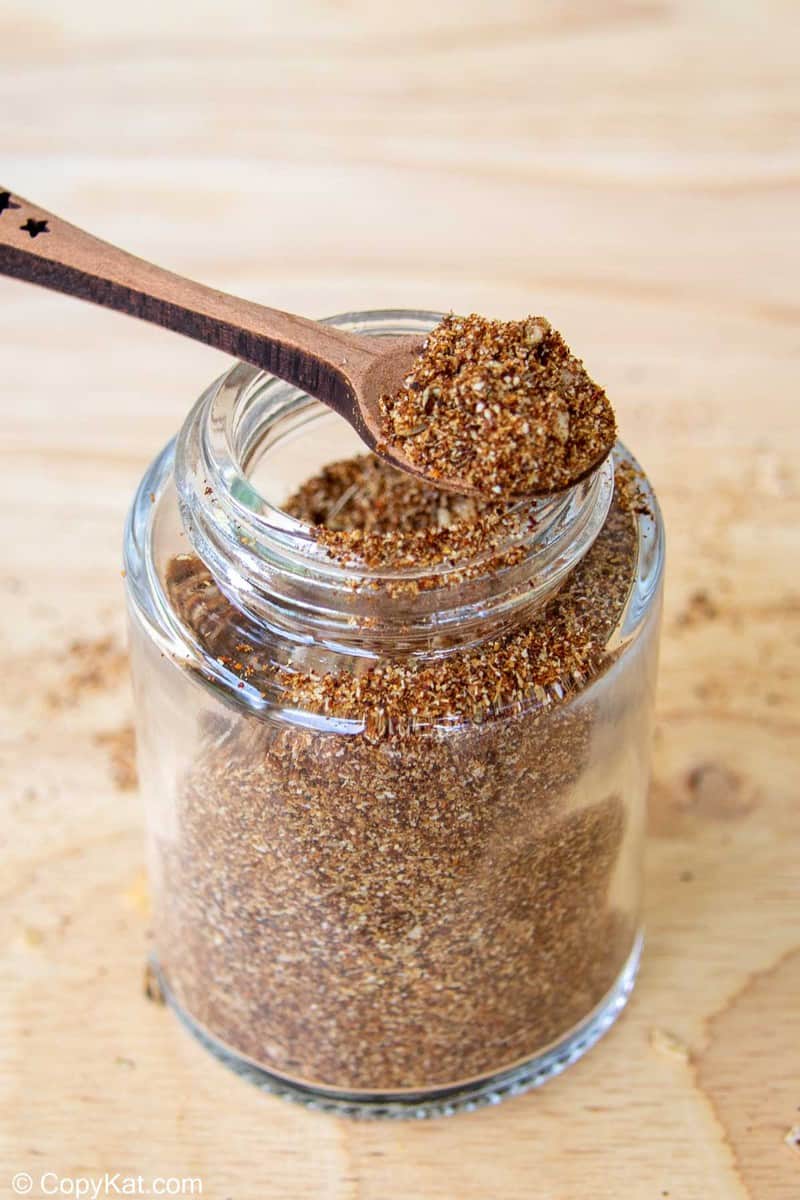 homemade taco seasoning in a spice jar
