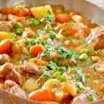lamb stew in a pan