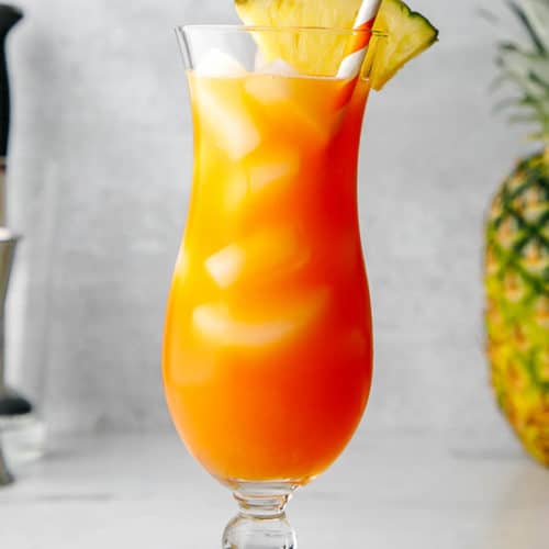 a glass of homemade TGI Friday's Captain Morgan Island Rum Punch