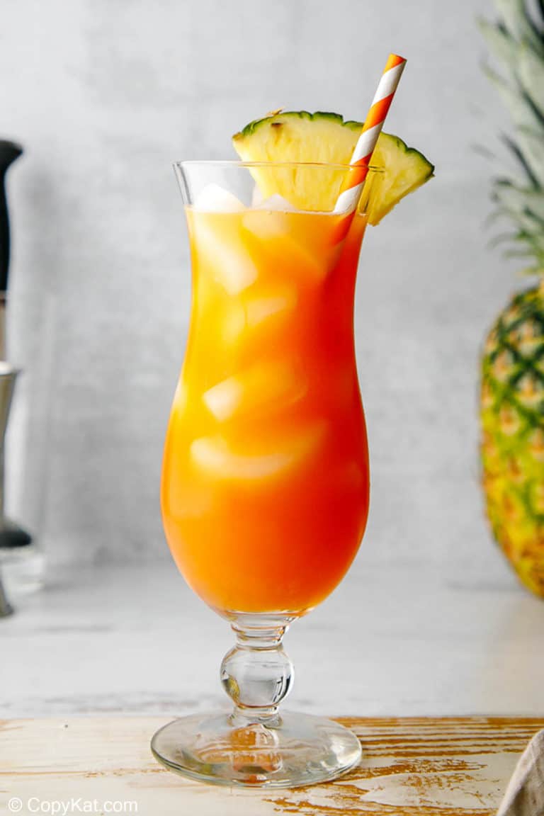 a glass of homemade TGI Friday's Captain Morgan Island Rum Punch