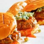 three homemade Smashburger buffalo burgers