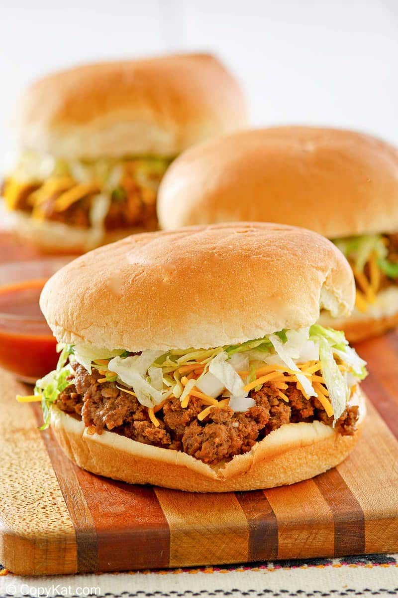 homemade Taco Bell Bell Beefer sandwich