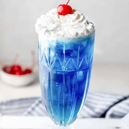 homemade Ruby Tuesday Blue Smurf Punch Drink.