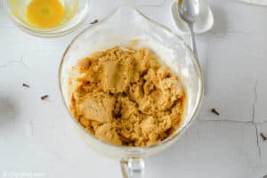 ginger snap cookie dough in a mixing bowl.