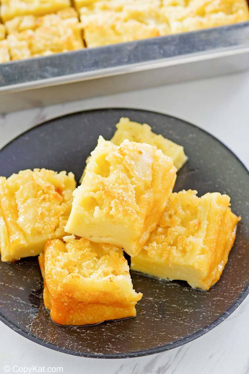 Yorkshire pudding slices on a plate.