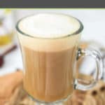 copycat Starbucks vanilla latte drink in a glass mug.