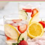 two glasses of strawberry lemon cucumber water.