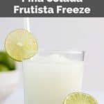 a glass of homemade Taco Bell pina colada frutista freeze.