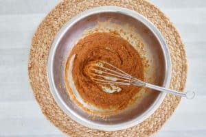 Sauce for Thai peanut chicken in a bowl.