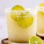 beer margarita on a coaster.
