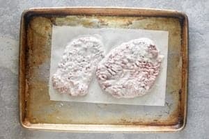 season flour coated cube steaks.