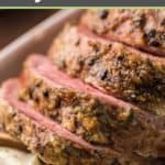 smoked eye of round slices and horseradish sauce.