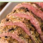 sliced smoked eye of round roast beef.