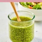copycat Cheesecake Factory Santa Fe salad dressing in a jar.